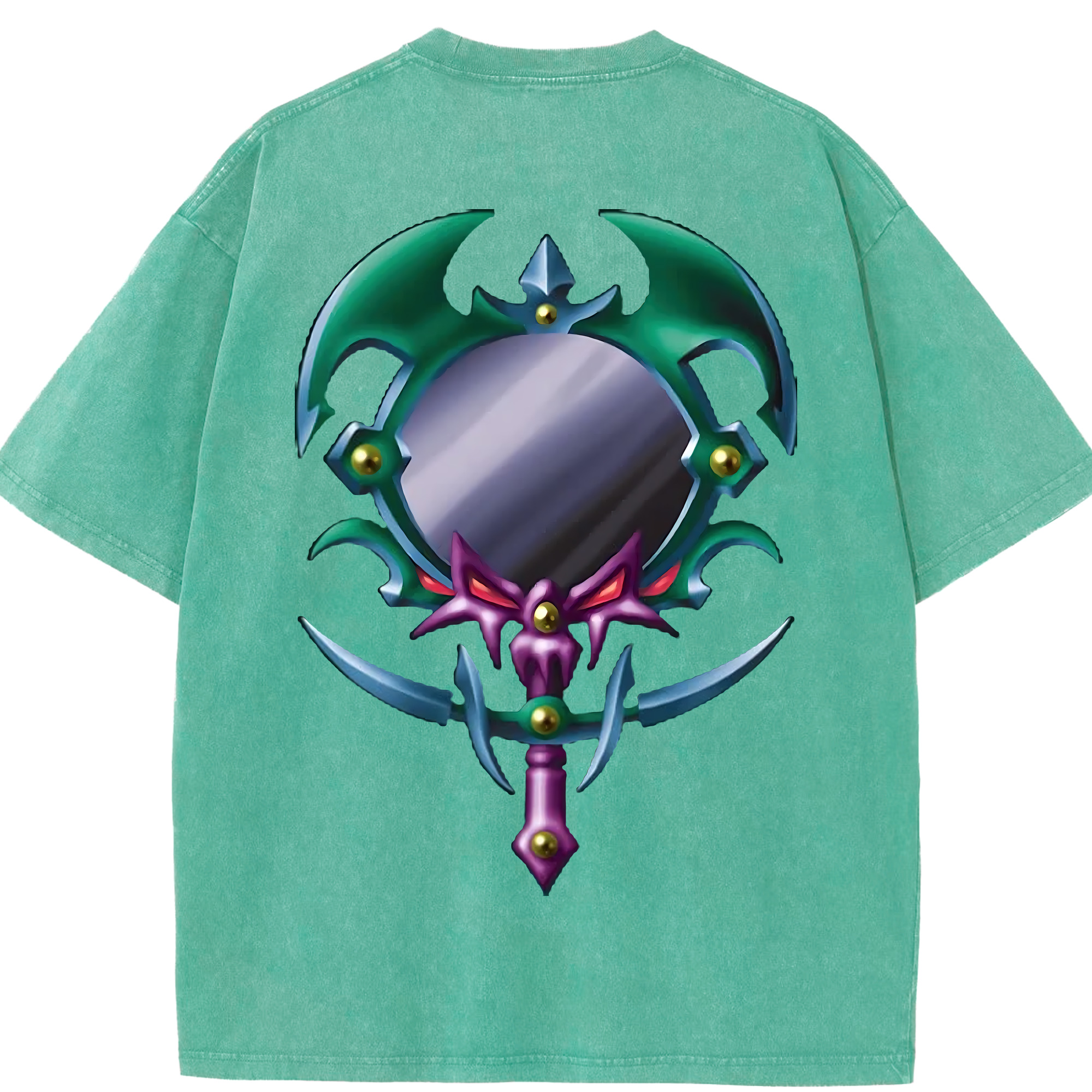（画像用） 遊☆戯☆王 Yu-Gi-Oh! 綿100% ヴィンテージ風 半袖Tシャツ（背面プリント）